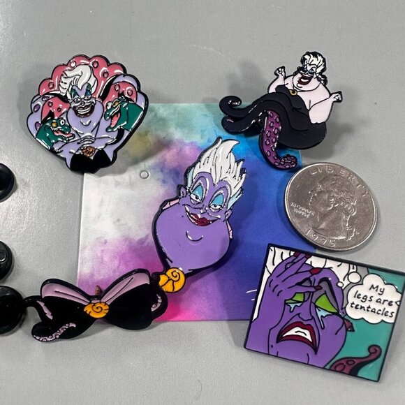 Ursula Villain Lapel Pin Little Mermaid Ariel Princess Brooch Jewelry Badge Pin - Picture 2 of 7